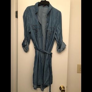 Long sleeve blue dress